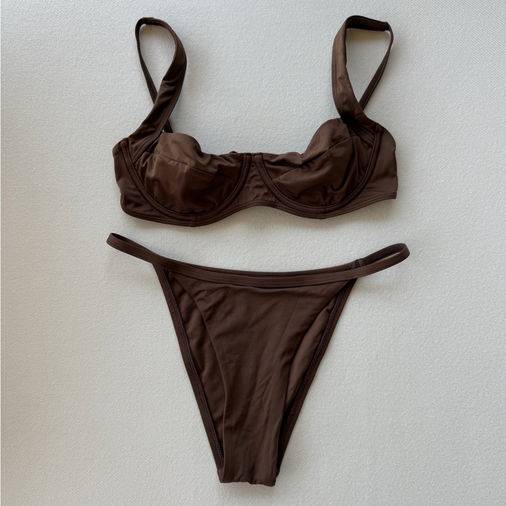 Monday Swimwear Coco Brown Bikini Set - Small
